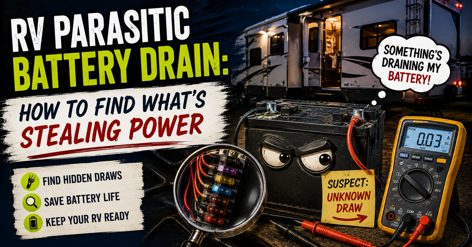 RV Parasitic Battery Drain: How to Find What’s Stealing Power