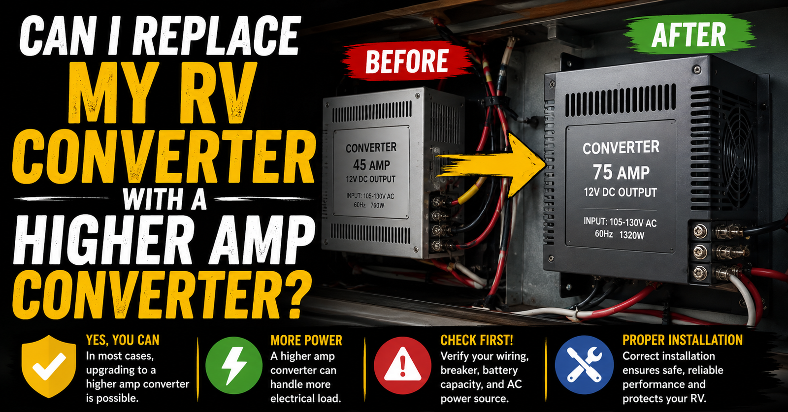 Can I Replace My RV Converter With a Higher Amp Converter?